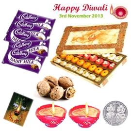 Diwali Kaju Mix Sweets with Walnuts Dryfruts, Dairy Milk Chocolates